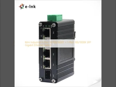 Mini Industrial 4 puertos 10/100/1000T + 1 puerto 100/1000X SFP Gigabit Ethernet Switch