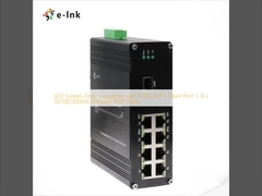 Convertidor de fibra de pantalla LED con puerto de fibra de 1x10G SFP+ + puertos Ethernet RJ45 8 x 10/100/1000M