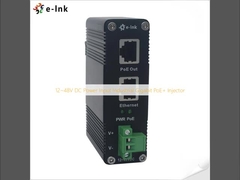 12 ~ 48 V de entrada de energía de corriente continua Gigabit industrial PoE + inyector