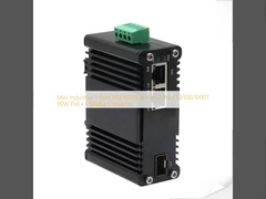 Mini Industrial 1 puerto 100/1000X SFP a 2 puertos 10/100/1000T 90W PoE++ Convertidor de medios