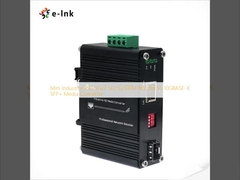 Mini Industrial 10G/5G/2.5G/1G/100M 802.3bt a 10GBASE-X SFP+ Convertidor de medios