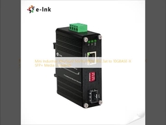 Mini Industrial 10G/5G/2.5G/1G/100M 802.3at a 10GBASE-X SFP+ Convertidor de medios