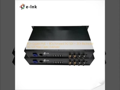 8Ch Gigabit PoE + 6Ch hacia adelante 3G-SDI + 2Ch hacia atrás 3G-SDI extensor de fibra óptica