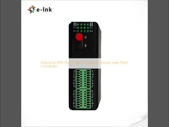Convertidor de fibra óptica para cierre de contacto de 1~16 canales en riel DIN industrial