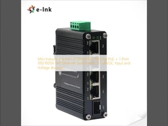 Mini Industrial Switch Ethernet de 4 Puertos 10/100/1000T 802.3at PoE + 1 Puerto 100/1000X SFP con Entrada de 12~48VDC y Amplificador de Voltaje