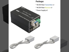 Extensor Mini 4K DVI de Fibra Óptica con RS232 con distancia de transmisión de hasta 80 km por cable de fibra óptica
