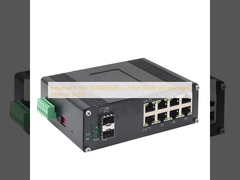 Switch Ethernet gestionado industrial de 8 puertos 10/100/1000T + 2 puertos 1000X SFP