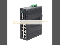 Interruptor Ethernet administrado por SFP de 8 puertos industriales 10/100/1000T 802.3at PoE + 4 puertos 1000X