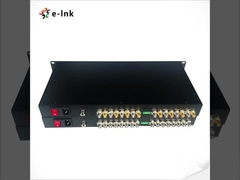 Extensor CWDM de fibra única sin comprimir SD/HD/3G-SDI de 8 canales montable en rack 1U. Soporta intercambio en caliente.