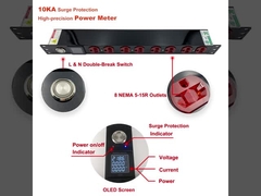 Unidad de distribución de energía de puerto de 19 pulgadas 1U 8 con módulo de protección contra sobretensiones reemplazable de generación 3