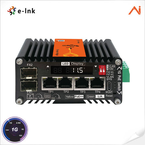 Latest company news about E-link lanza LNK-AIMC204G Mini Industrial AI Smart Managed PoE++ Switches con refuerzo de voltaje