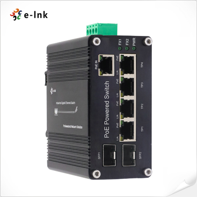 El PoE industrial accionó el puerto 10 100 del interruptor 5 de Ethernet 1000T + 2 el puerto 100 1000X SFP