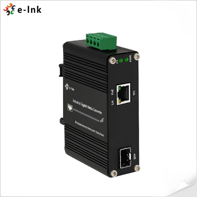 Conversor de medios PoE industrial 100 1000BASE-X SFP a 10 100 1000BASE-T 802.3 a 30 W