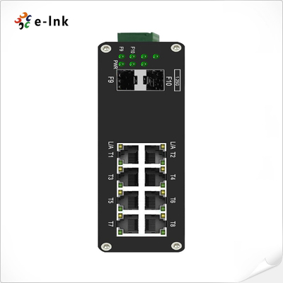 Interruptor Ethernet administrado Industrial 8 puerto 10/100/1000T Gigabit a 2 puertos 1000X Fibra SFP