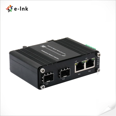 Interruptor Ethernet industrial de puerto 2 10/100/1000T a puerto 2 10/100/1000X Fibra SFP
