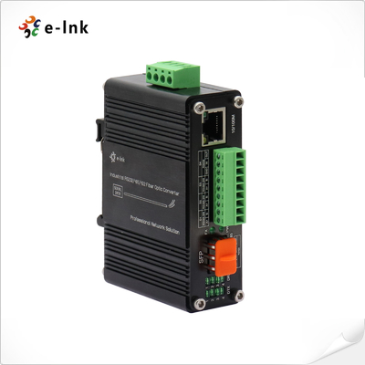 Mini Industrial 10/100Base-T SFP Fibra Ethernet Convertidor de medios con 1Ch RS232 / RS485 / RS422 en serie