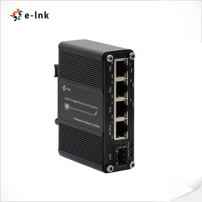 Mini Switch Ethernet Industrial de 3 Puertos 10/100/1000T a 1 Puerto 100/1000X SFP PD con Función de Divisor PoE