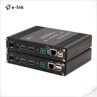 Extensor de fibra KVM HDMI multifuncional de 4K 60Hz con Ethernet 10/100M y RS232 / RS485 e IR