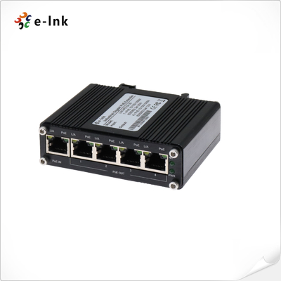Industrial 1-puerto 802.3at PoE+ a 4-puerto 802.3af/a Gigabit PoE Extender
