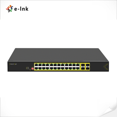 L2+ soporte de rack administrado de 24 puertos 10/100/1000T + 4 puertos 1000X SFP Ethernet Switch