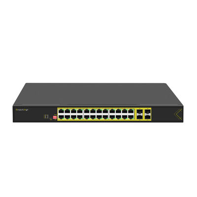 Switch PoE L2+ gestionado de montaje en rack de 24 puertos 10/100/1000T 802.3at + 4 puertos 1000X SFP