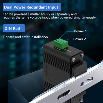 Mini Industrial 10/100Base-T a 100Base-X SFP Fibra Ethernet Convertidor de medios con 1Ch RS232/RS485/RS422