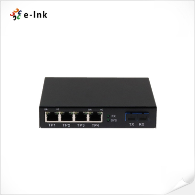 Convertidor de fibra de pantalla LED con puerto de fibra de 1x10G SC + puertos Ethernet RJ45 de 4 x 10/100/1000M