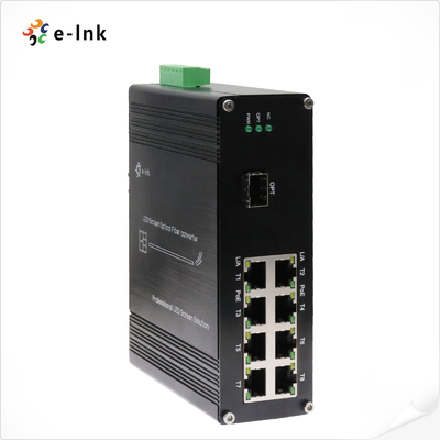 Convertidor de fibra de pantalla LED con puerto de fibra de 1x10G SFP+ + puertos Ethernet RJ45 8 x 10/100/1000M