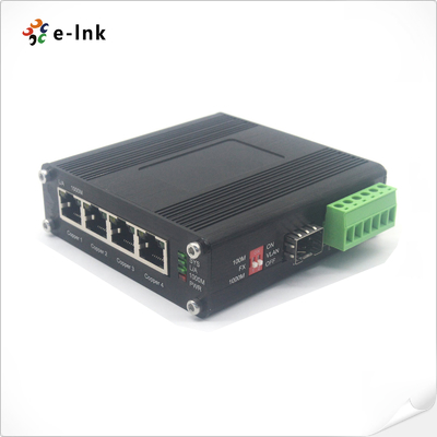 Interruptor Ethernet industrial de 4 puertos 10/100/1000Base-T + 1 puerto 100/1000Base-X SFP con entrada de 110 ~ 230VAC