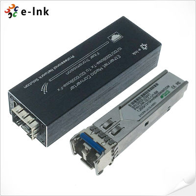 Convertidor de medios Micro Mini 10/100/1000BASE-T a 100/1000BASE-X SFP, carcasa de aluminio