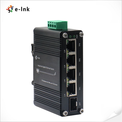 Mini Industrial 4 puertos 10/100/1000T + 1 puerto 100/1000X SFP Gigabit Ethernet Switch
