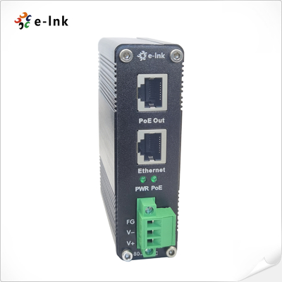 Inyector Gigabit PoE+ Industrial con Entrada de Alimentación DC de 80~320V