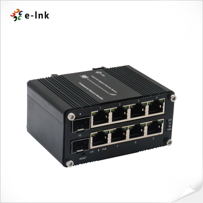 Mini Industrial gestionado por 8 puertos 10/100/1000T 802.3at PoE + 2 puertos 100/1000X SFP Ethernet Switch