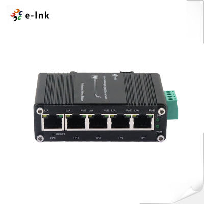 Mini Industrial Gestionado 4 puertos 10/100/1000BASE-T 802.3at PoE + 1 puerto 10/100/1000T Ethernet Switch