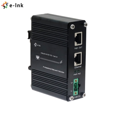 12 ~ 48V de entrada de energía continua Industrial 10G PoE + inyector