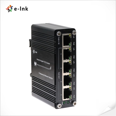 Extensor PoE++ industrial de 1 puerto 802.3bt a 4 puertos Gigabit PoE 802.3af/at