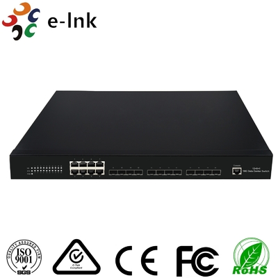 12 puertos 10G SFP + Fibra + 8 puertos 10/100/1000M de cobre RJ45 Interruptor de fibra Ethernet administrado