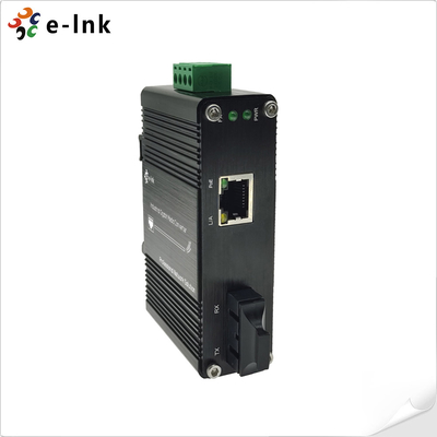 Mini Industrial 100BASE-FX a 10/100BASE-T Conversor de medios PoE++ de 60 W