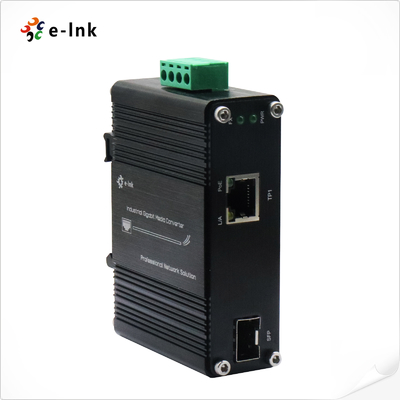 Mini Industrial 1 puerto 100/1000X SFP a 1 puerto 10/100/1000T 60W Convertidor de medios PoE++