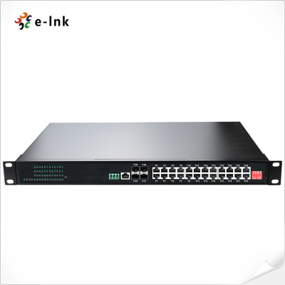 Industrial L2+ Rackmount de 24 puertos 10/100/1000T 802.3at PoE + 4 puertos 1000X SFP Switch Ethernet administrado