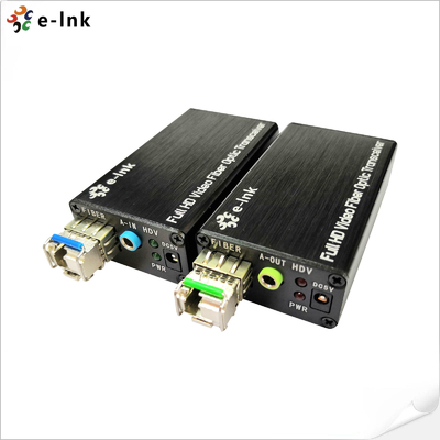Extensor de fibra óptica DVI de tipo mini con audio estéreo externo