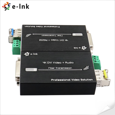 Mini extensor de fibra óptica 4K DVI con RS232