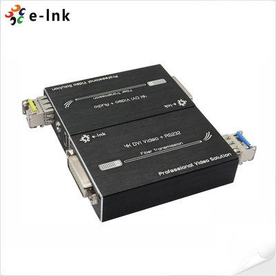 Mini extensor de fibra óptica 4K DVI con audio estéreo