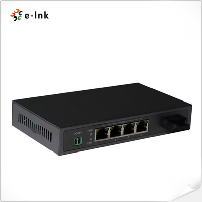 10/100/1000Mbps PoE-PSE Interruptor Ethernet de fibra a cobre: 1 SFP + 4 PoE