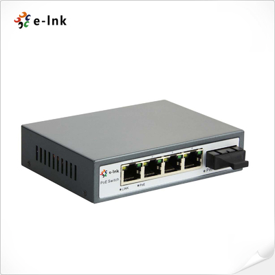 Switch PoE de 5 puertos 10/100M con 1 puerto PoE de alta potencia de 60W y 1 enlace ascendente de fibra SC