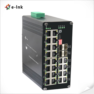 Commutador de Ethernet administrado por SFP industrial L2+ 24 puertos 10/100/1000T 802.3at PoE + 4 puertos 1000X