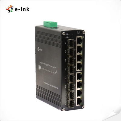 Switch Ethernet gestionado industrial L2+ de 8 puertos 10/100/1000T + 8 puertos 1000X SFP