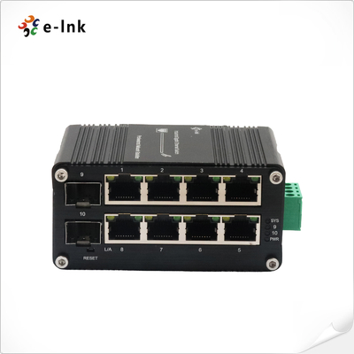 Mini Industrial Administrado con 8 puertos 10/100/1000T + 2 puertos 100/1000X SFP Ethernet Switch