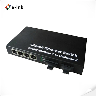 10/100/1000M Convertidor de medios 4-TX + 2-FX ((SC) Port Fiber Switch
