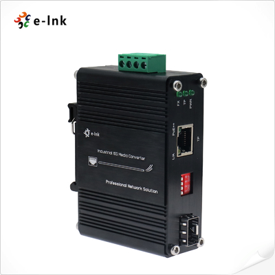 Mini Industrial 10G/5G/2.5G/1G/100M 802.3bt a 10GBASE-X SFP+ Convertidor de medios